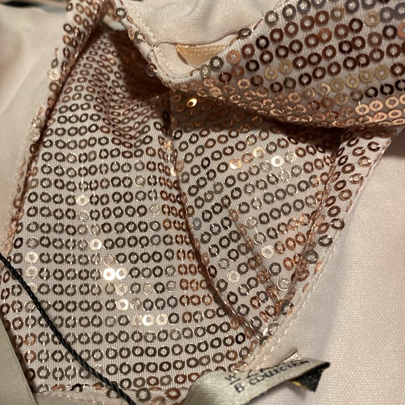 Zara Sequin Spaghetti Strap Low Back Slip Dress Blush Nude S/4 - Picture 11 of 13